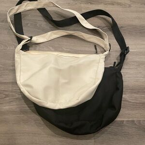 Pair of Crossbody Sling Bags- Cream & Black
